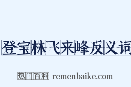 登宝林飞来峰反义词是什么意思的图片
